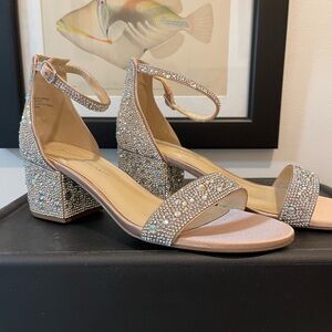 Betsy Johnson Mari rhinestone sandals 9 Wide!